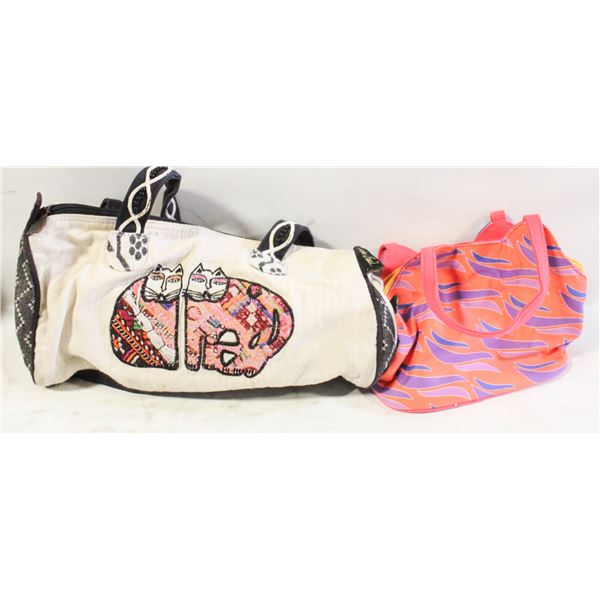 2 LAUREL BURCH CAT THEME PURSES/BAGS