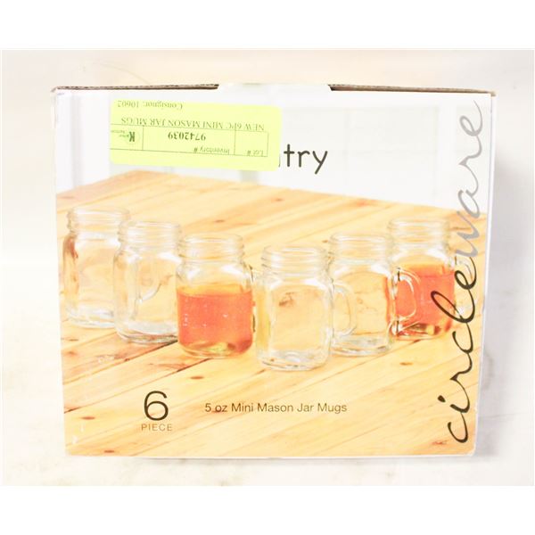 NEW 6PC MINI MASON JAR MUGS