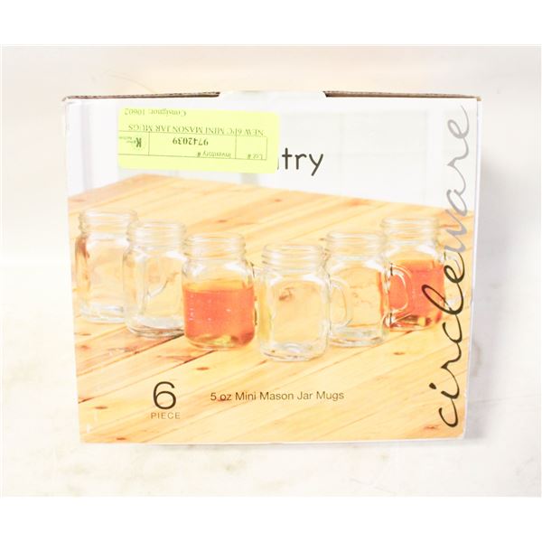 NEW 6PC MINI MASON JAR MUGS