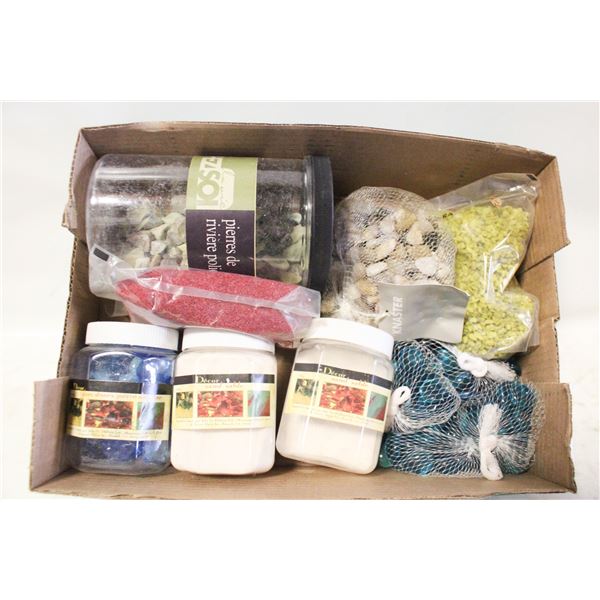 DECORATIVE ROCKS/STONES/SAND ETC