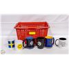 Image 1 : SHOPPING BASKET WITH VARIOUS NEW COFFEE MUGS