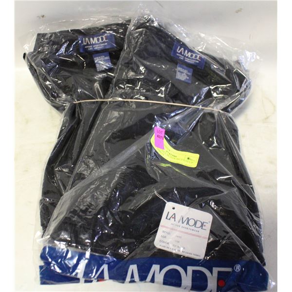 2 NEW MENS L BLACK BUTTON UP GOLF SHIRTS