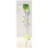 Image 1 : VINTAGE CUT CRYSTAL GLASS LIME GREEN ROSE STEMS