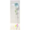Image 1 : VINTAGE CUT CRYSTAL GLASS TEAL ROSE STEMS FACETED