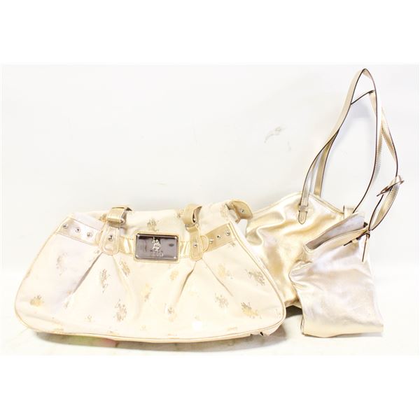 GOLD US POLO ASSOCIATION PURSE WITH RALPH