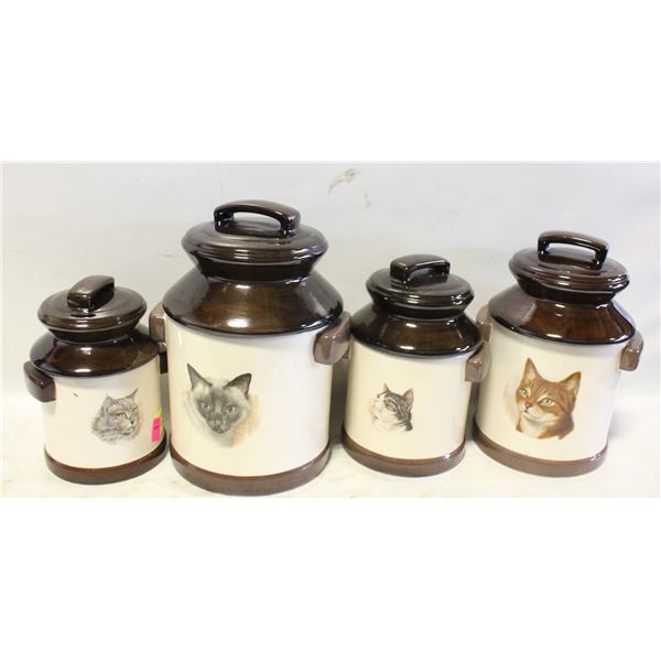 4PC CAT THEME CANISTER SET