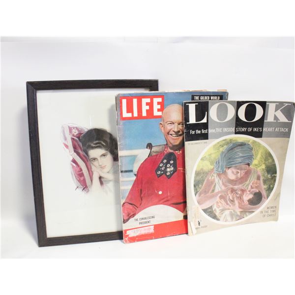 ESTATE OLD LOOK/LIFE MAGAZINES BOTH FROM