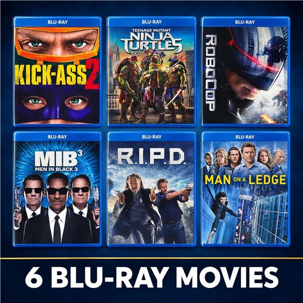 6 BLU-RAY ACTION MOVIES KICK-ASS 2, ROBOCOP