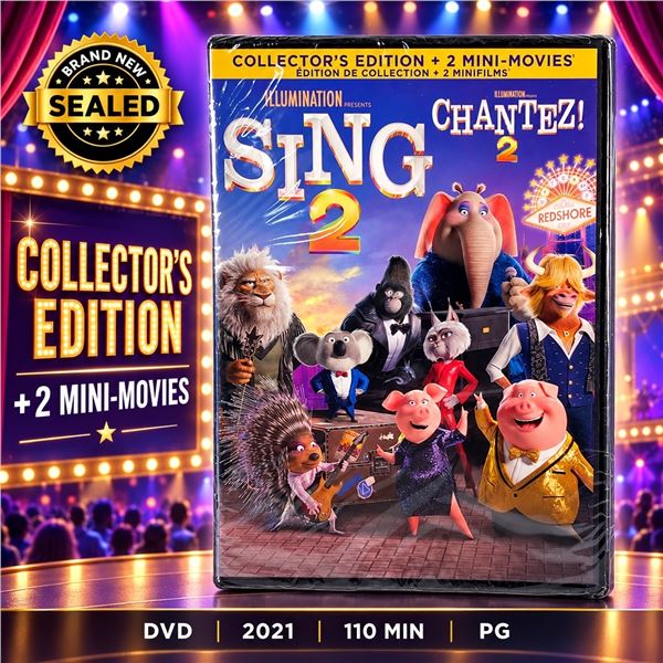 NEW DVD "SING 2" COLLECTOR'S EDITION 2021