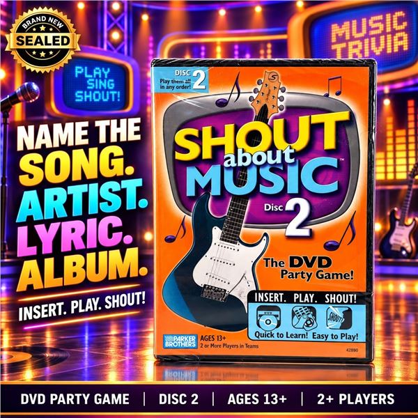 NEW DVD "SHOUT ABOUT MUSIC 2" PARTY GAME