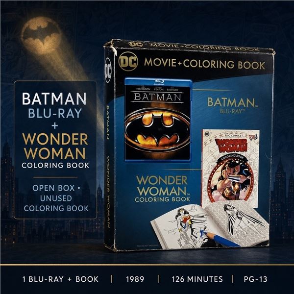 BATMAN BLU-RAY & WONDER WOMAN COLORING BOOK