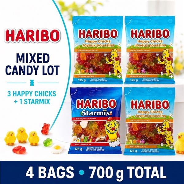 4 HARIBO HAPPY CHICKS + STARMIX 175G BB 12/26
