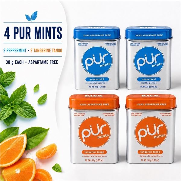 4 PUR MINTS PEPPERMINT & TANGERINE BB 09/26