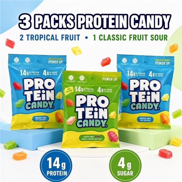 3 PROTEIN CANDY FRUIT VARIETY PACKS BB 12/26