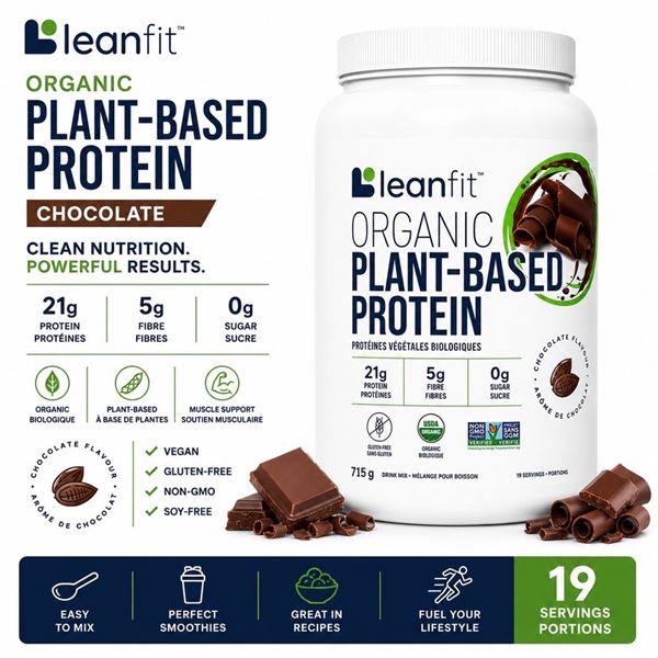 LEANFIT ORGANIC PLANT PROTEIN 21G CHOCOLATE 10/27