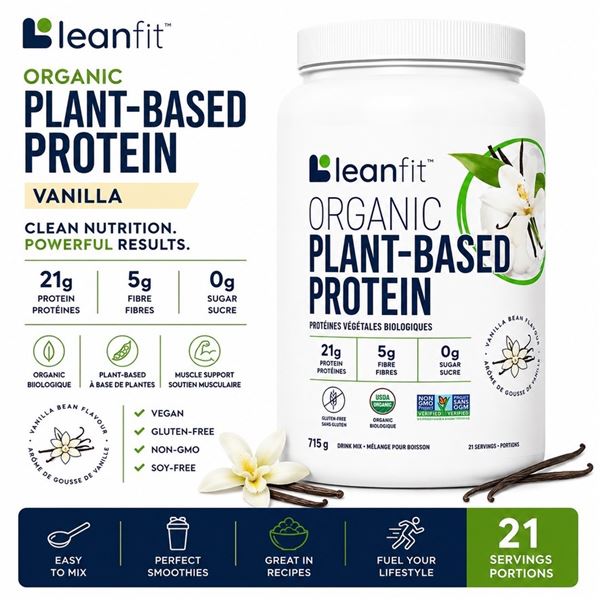 LEANFIT ORGANIC PLANT PROTEIN 21G VANILLA 10/27