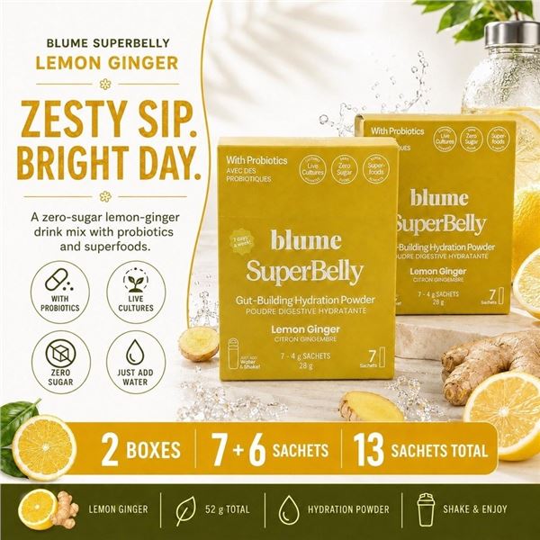 13 BLUME SUPERBELLY LEMON GINGER PACKS BB 08/26