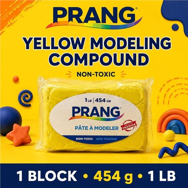 PRANG YELLOW MODELING CLAY 1LB 454G NON-TOXIC