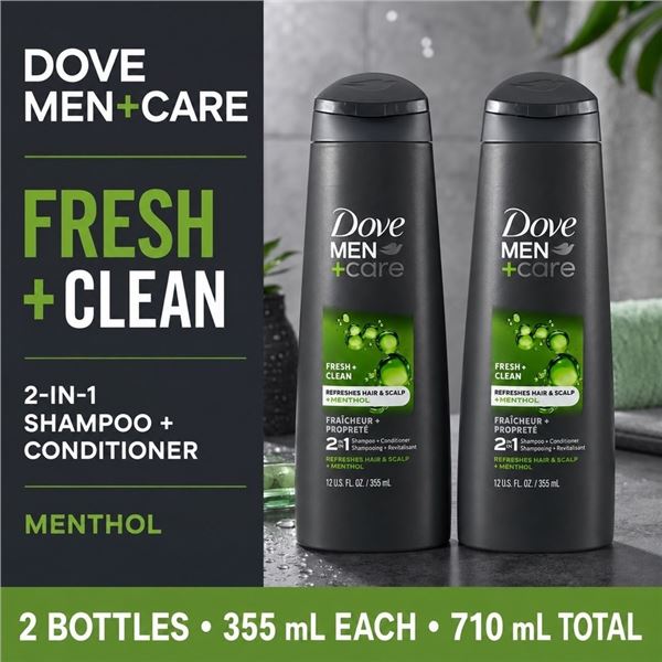 2 DOVE MEN+CARE FRESH+CLEAN 2-IN-1 355ML