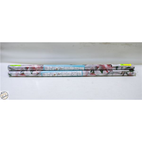 BRAND NEW 3PK OF STAINED GLASS PRINT WINDOW FILM