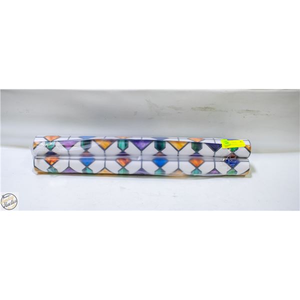 BRAND NEW 3PK OF STAINED GLASS PRINT WINDOW FILM