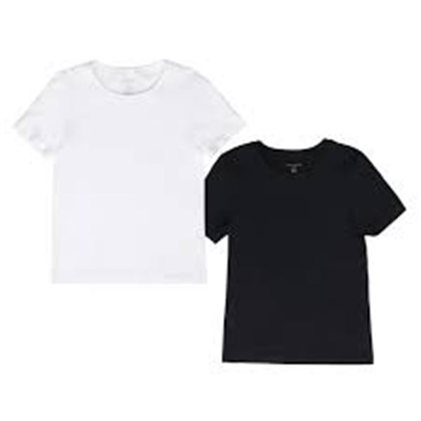 2 PACK TAHARI WOMENS RIBBED COTTON T-SHIRT SIZE S
