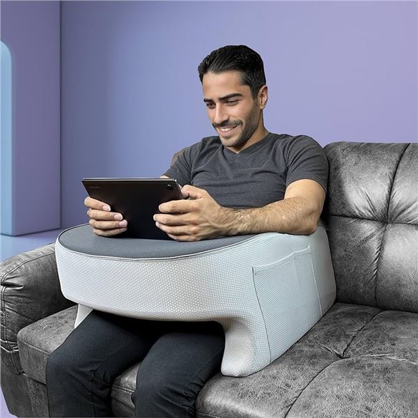 READING PILLOW FOR BED OR COUCH GREY
