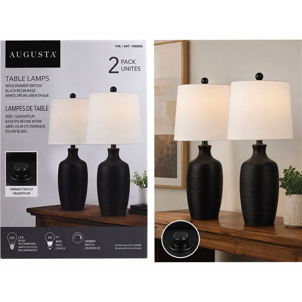 BRAND NEW AUGUSTA 2 PACK OF TABLE LAMPS