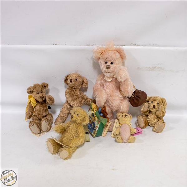 6 VINTAGE EDI-BEARS WITH TAGS