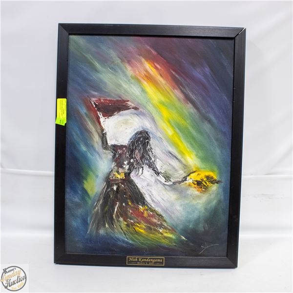 FRAMED ORIGINAL 20" X 27" NISH KANDANGAMA