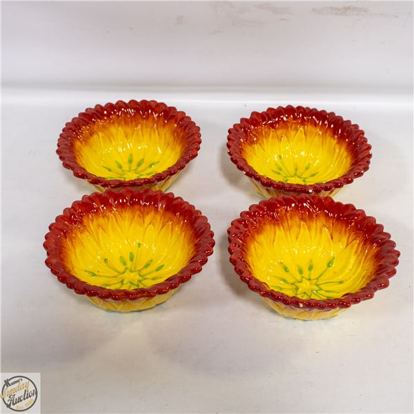 4 HANDPAINTED EARTHERNWARE BOWLS PIER 1 IMPORTS