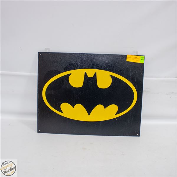 BATMAN BLACK YELLOW TIN PLATE 12" X 16"