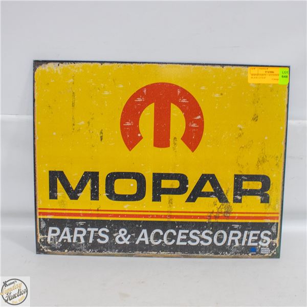 MOPAR PARTS + ACCESSORIES TIN PLATE 12"X16"