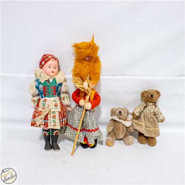 2 BEARS - WITCH & DOLL