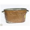 Image 1 : ESTATE ANTIQUE DOUBLE HANDLED COPPER BOILER