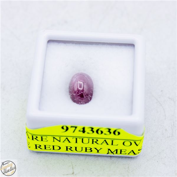 #5282-RARE NATURAL OVAL INTENSE RED RUBY MEASURING