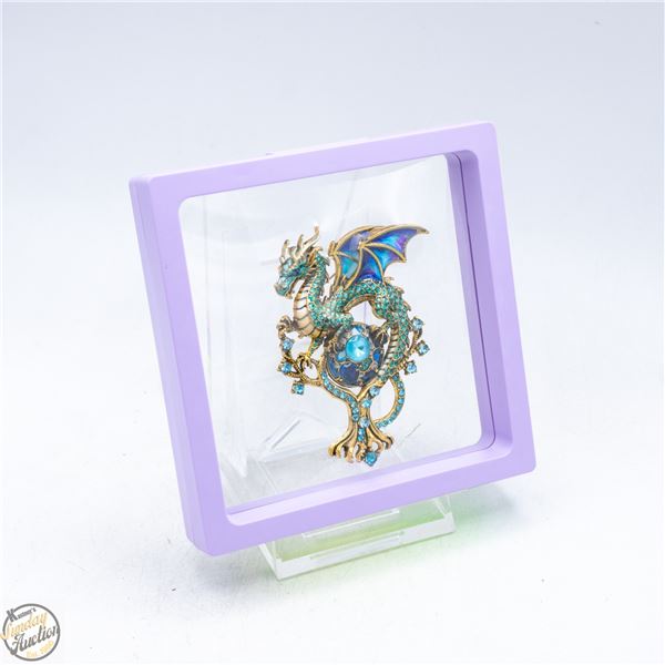 NEW DRAGON BROOCH IRIDESCENT