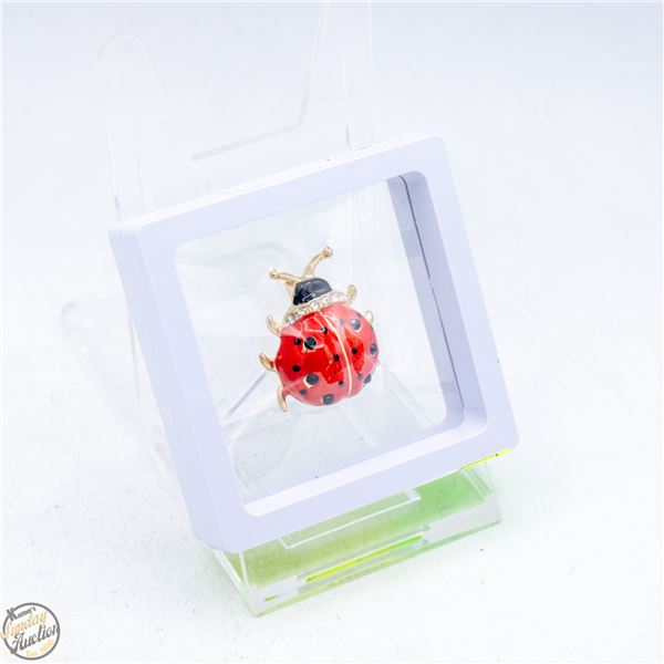 NEW LADYBUG BROOCH RHINESTONE