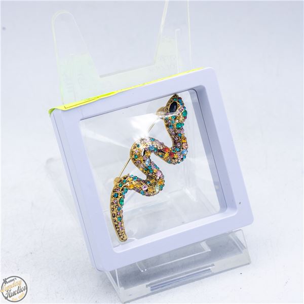 NEW SNAKE BROOCH MULTI COLOUR
