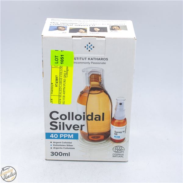 NEW SEALED LARGE COLLOIDAL SILVER 40PPM PURE ONLY