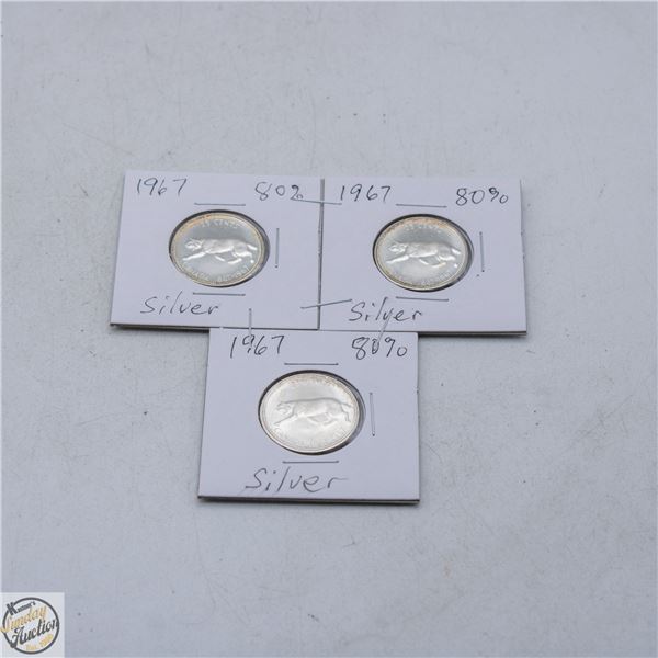 #5303-3 X 1967 80 % SILVER QUARTER