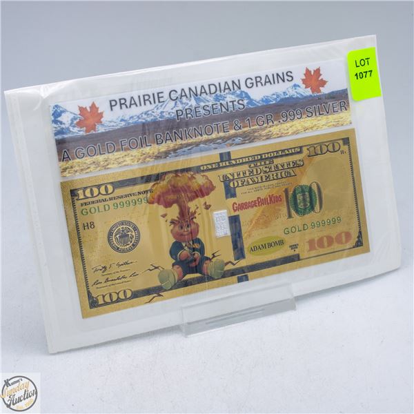 GOLD FOIL & 1 GRAIN .999 SILVER GARBAGE PAIL