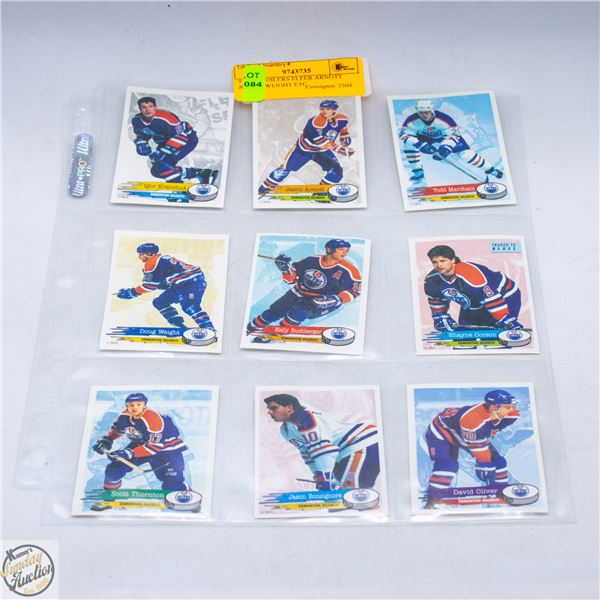 9 X 1985 OILERS FLEER ARNOTT JOSEPH WEIGHT ETC