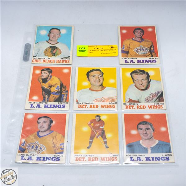 8 VINTAGE 1969-70 HOCKEY CARDS O-PEE-CHEE