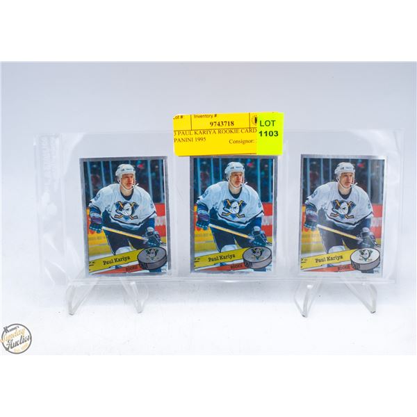 3 PAUL KARIYA ROOKIE CARDS PANINI 1995