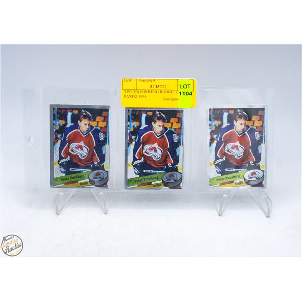 3 PETER FORBERG ROOKIE CARDS PANINI 1995