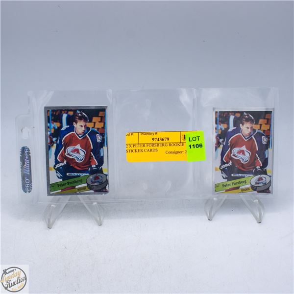 2 X PETER FORSBERG ROOKIE STICKER CARDS