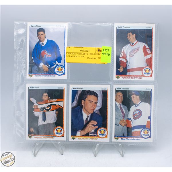 5 ROOKIE #1 DRAFTS 1990-91 UD NOLAN RICCI ETC.