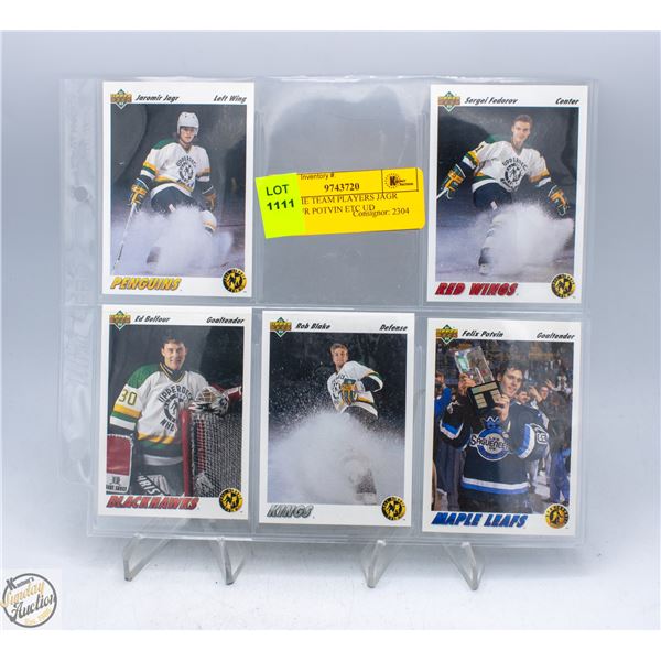 5 ROOKIE TEAM PLAYERS JAGR BELFOUR POTVIN ETC UD