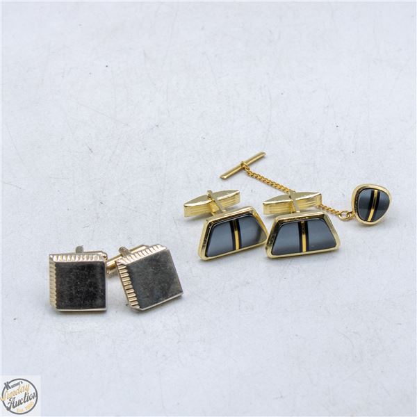 LOT OF 2 SETS OF VINTAGE CUFFLINKS
